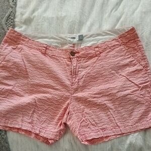 Old Navy Pink Bermuda Shorts Cotton Fish Design